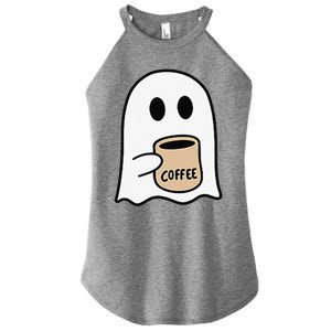 Ghost Drinking Coffee Funny Halloween Costume Coffee Lover Women's Perfect Tri Rocker Tank