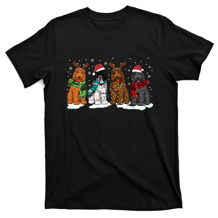 Goldendoodle Dogs Christmas Lights Golden Doodle Dog Xmas Pj T-Shirt