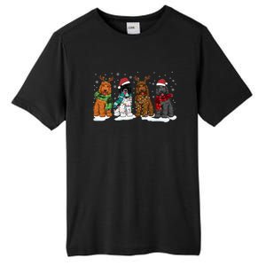 Goldendoodle Dogs Christmas Lights Golden Doodle Dog Xmas Pj Tall Fusion ChromaSoft Performance T-Shirt