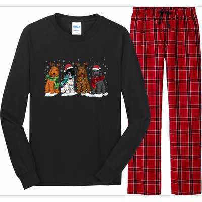 Goldendoodle Dogs Christmas Lights Golden Doodle Dog Xmas Pj Long Sleeve Pajama Set