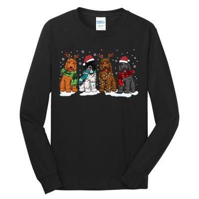 Goldendoodle Dogs Christmas Lights Golden Doodle Dog Xmas Pj Tall Long Sleeve T-Shirt