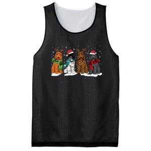 Goldendoodle Dogs Christmas Lights Golden Doodle Dog Xmas Pj Mesh Reversible Basketball Jersey Tank