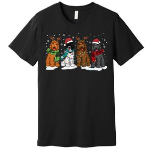 Goldendoodle Dogs Christmas Lights Golden Doodle Dog Xmas Pj Premium T-Shirt