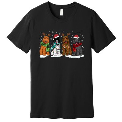 Goldendoodle Dogs Christmas Lights Golden Doodle Dog Xmas Pj Premium T-Shirt