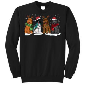 Goldendoodle Dogs Christmas Lights Golden Doodle Dog Xmas Pj Tall Sweatshirt