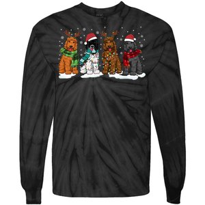 Goldendoodle Dogs Christmas Lights Golden Doodle Dog Xmas Pj Tie-Dye Long Sleeve Shirt