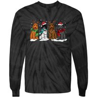 Goldendoodle Dogs Christmas Lights Golden Doodle Dog Xmas Pj Tie-Dye Long Sleeve Shirt