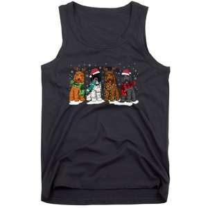 Goldendoodle Dogs Christmas Lights Golden Doodle Dog Xmas Pj Tank Top