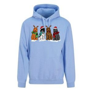 Goldendoodle Dogs Christmas Lights Golden Doodle Dog Xmas Pj Unisex Surf Hoodie