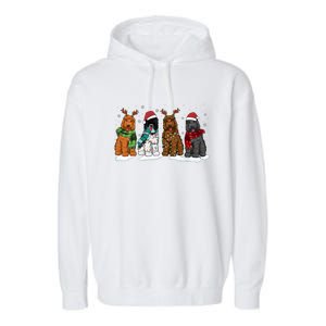 Goldendoodle Dogs Christmas Lights Golden Doodle Dog Xmas Pj Garment-Dyed Fleece Hoodie