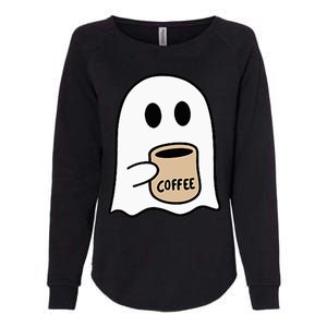 Ghost Drinking Coffee Funny Halloween Costume Coffee Lover Womens California Wash Sweatshirt