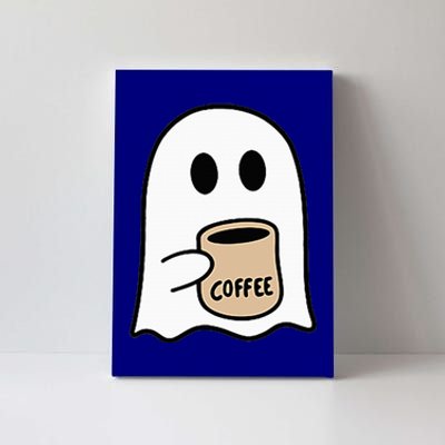 Ghost Drinking Coffee Funny Halloween Costume Coffee Lover Canvas