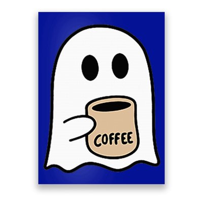 Ghost Drinking Coffee Funny Halloween Costume Coffee Lover Poster