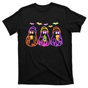 Ghost Drinking Coffee Funny Halloween Costume Coffee Lover T-Shirt