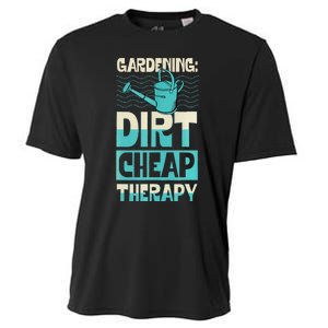 Gardening Dirty Cheap Therapy Funny Cute Earth Day Plant Mom Cooling Performance Crew T-Shirt