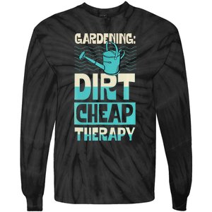 Gardening Dirty Cheap Therapy Funny Cute Earth Day Plant Mom Tie-Dye Long Sleeve Shirt