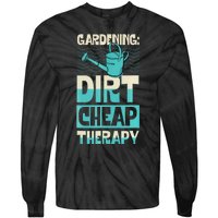 Gardening Dirty Cheap Therapy Funny Cute Earth Day Plant Mom Tie-Dye Long Sleeve Shirt