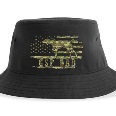 Gsp Dad Camo American Flag German Shorthaired Pointer Dog Sustainable Bucket Hat