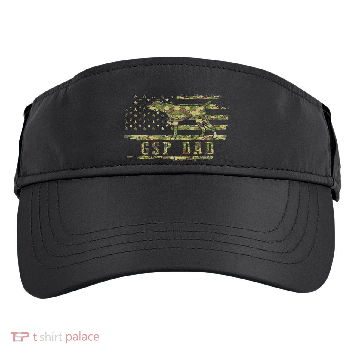 Gsp Dad Camo American Flag German Shorthaired Pointer Dog Adult Drive Performance Visor