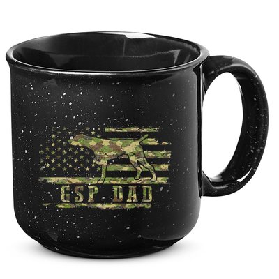 Gsp Dad Camo American Flag German Shorthaired Pointer Dog 15oz Campfire Ceramic Mug
