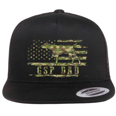 Gsp Dad Camo American Flag German Shorthaired Pointer Dog Flatbill Hat