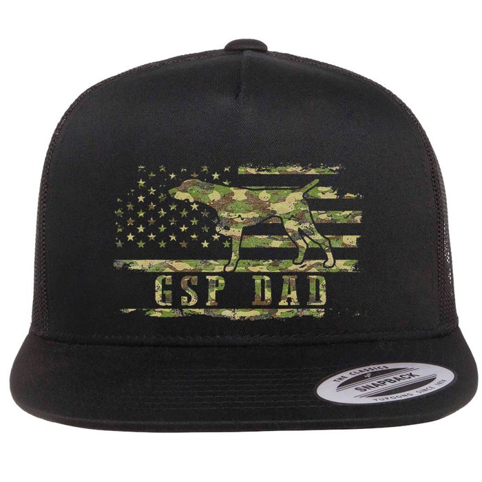 Gsp Dad Camo American Flag German Shorthaired Pointer Dog Flatbill Hat