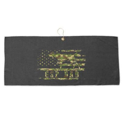 Gsp Dad Camo American Flag German Shorthaired Pointer Dog Large Microfiber Waffle Golf Towel