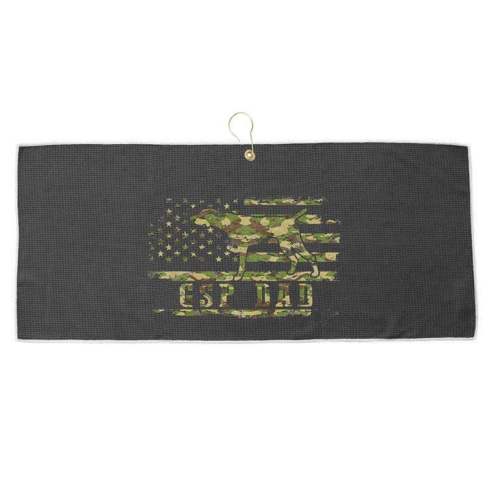 Gsp Dad Camo American Flag German Shorthaired Pointer Dog Large Microfiber Waffle Golf Towel