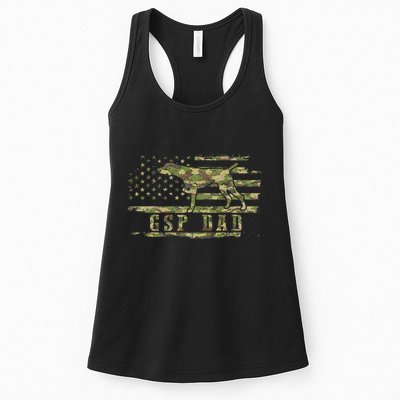Gsp Dad Camo American Flag German Shorthaired Pointer Dog Womens Tank Top