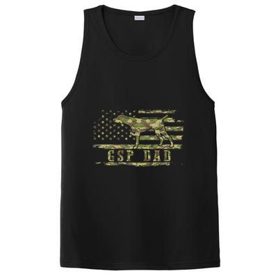 Gsp Dad Camo American Flag German Shorthaired Pointer Dog PosiCharge Competitor Tank