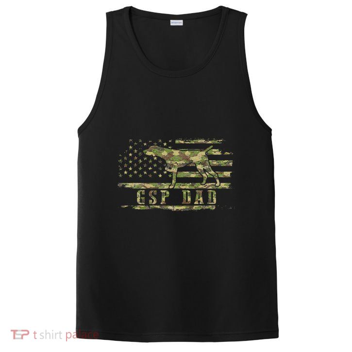 Gsp Dad Camo American Flag German Shorthaired Pointer Dog PosiCharge Competitor Tank