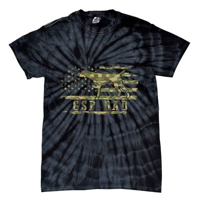 Gsp Dad Camo American Flag German Shorthaired Pointer Dog Tie-Dye T-Shirt