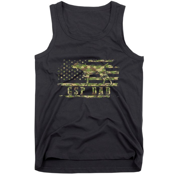 Gsp Dad Camo American Flag German Shorthaired Pointer Dog Tank Top