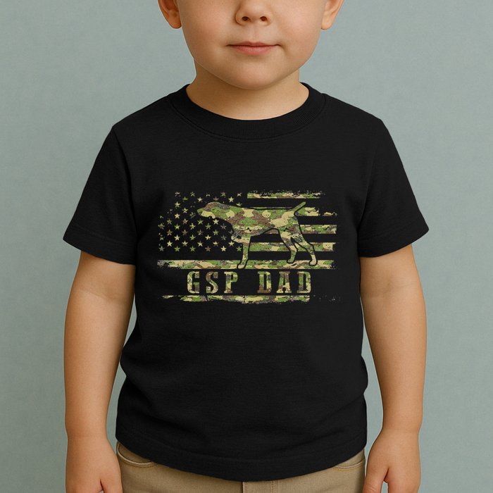 Gsp Dad Camo American Flag German Shorthaired Pointer Dog Toddler T-Shirt