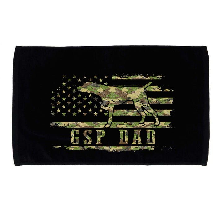 Gsp Dad Camo American Flag German Shorthaired Pointer Dog Microfiber Hand Towel