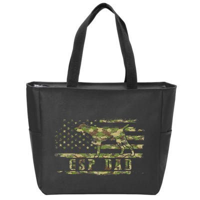 Gsp Dad Camo American Flag German Shorthaired Pointer Dog Zip Tote Bag