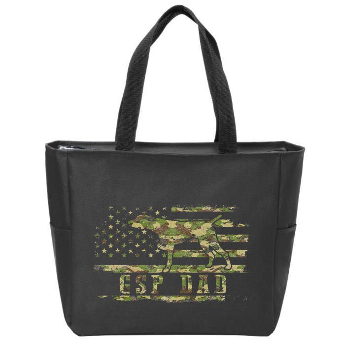 Gsp Dad Camo American Flag German Shorthaired Pointer Dog Zip Tote Bag