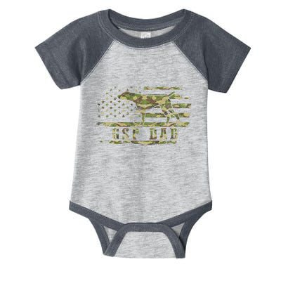 Gsp Dad Camo American Flag German Shorthaired Pointer Dog Infant Baby Jersey Bodysuit