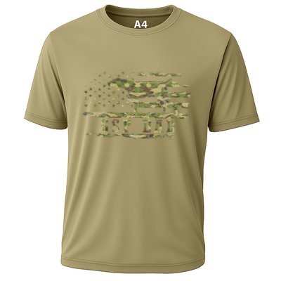 Gsp Dad Camo American Flag German Shorthaired Pointer Dog Performance Shirt