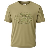 Gsp Dad Camo American Flag German Shorthaired Pointer Dog Performance Shirt