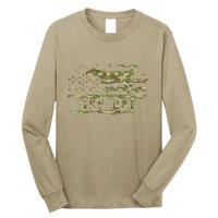 Gsp Dad Camo American Flag German Shorthaired Pointer Dog Long Sleeve Shirt
