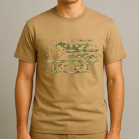 Gsp Dad Camo American Flag German Shorthaired Pointer Dog T-Shirt