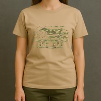 Gsp Dad Camo American Flag German Shorthaired Pointer Dog T-Shirt