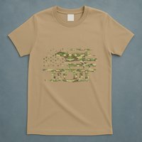 Gsp Dad Camo American Flag German Shorthaired Pointer Dog T-Shirt