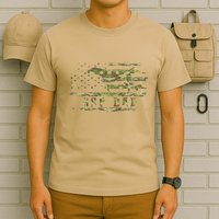 Gsp Dad Camo American Flag German Shorthaired Pointer Dog T-Shirt