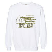 Gsp Dad Camo American Flag German Shorthaired Pointer Dog Garment-Dyed Sweatshirt