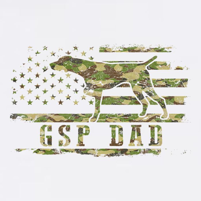 Gsp Dad Camo American Flag German Shorthaired Pointer Dog Garment-Dyed Sweatshirt