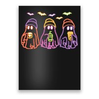 Ghost Drinking Coffee Funny Halloween Costume Coffee Lover Poster