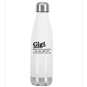 Gigi Definition Cute Gift Gigi Gift Grandma Birthday Tee Cute Gift Stainless Steel Insulated Water Bottle