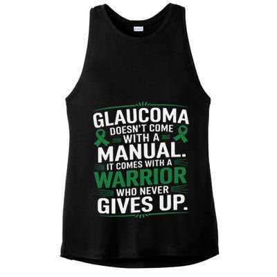 Glaucoma DoesnT Come With A Manual It Comes With A Warrior Ladies PosiCharge Tri-Blend Wicking Tank